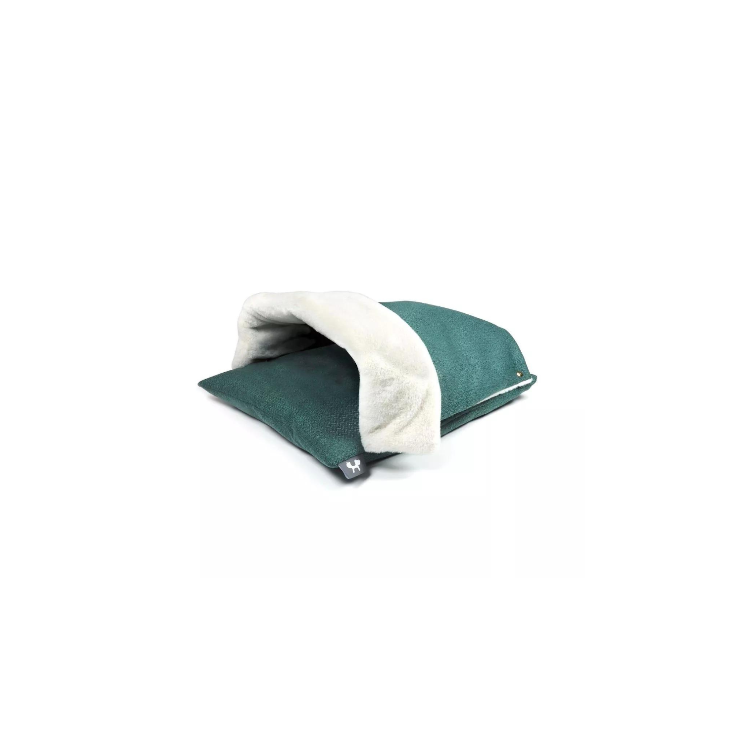 Coussin Moelleux Amovible Doubl de Peluche Verte CANGAROO - Sac avec Couverture Amovible 50*60 Vert et Crme - UNITED PETS