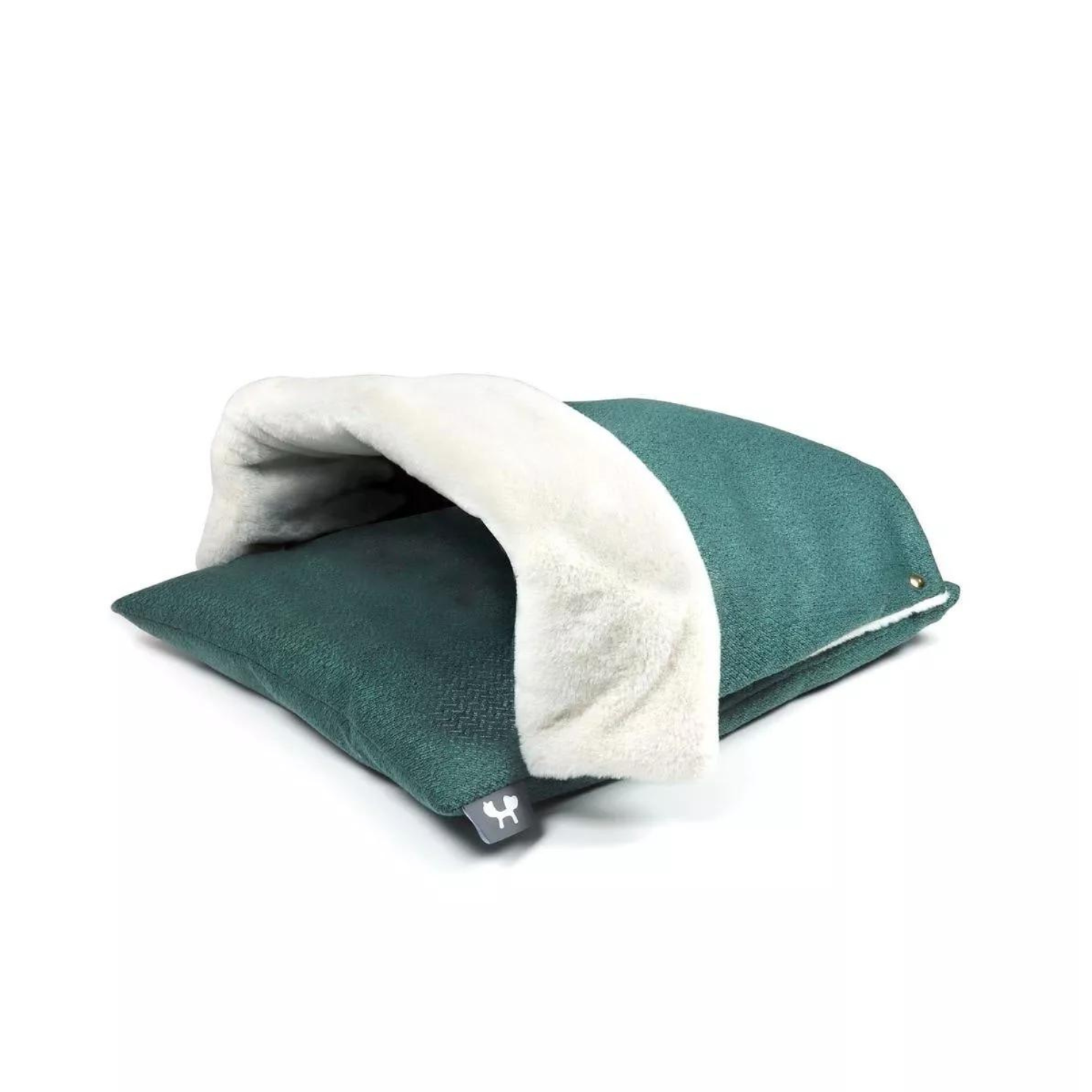 Coussin Moelleux Amovible Doubl de Peluche Verte CANGAROO - Sac avec Couverture Amovible 50*60 Vert et Crme - UNITED PETS