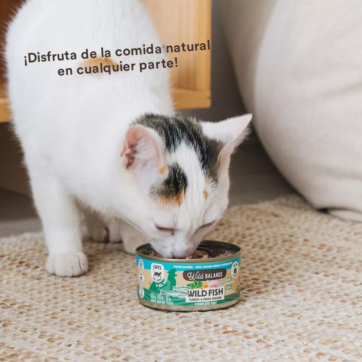 BARF de poisson et de dinde cuit  la vapeur avec lgumes frais pour chats - Wild Balance BARF - 120g