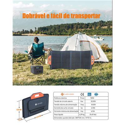 Painel solar portátil dobrável