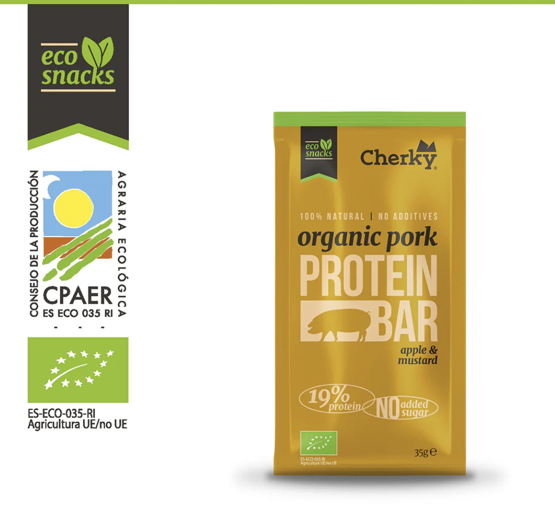 Cherky Protein bar BIO Organic Pork ma e mostarda