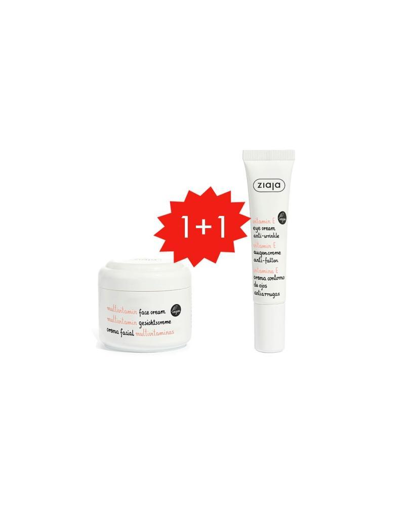  Conjunto MULTIVITAMINAS Creme facial regenerador + Contorno de olhos