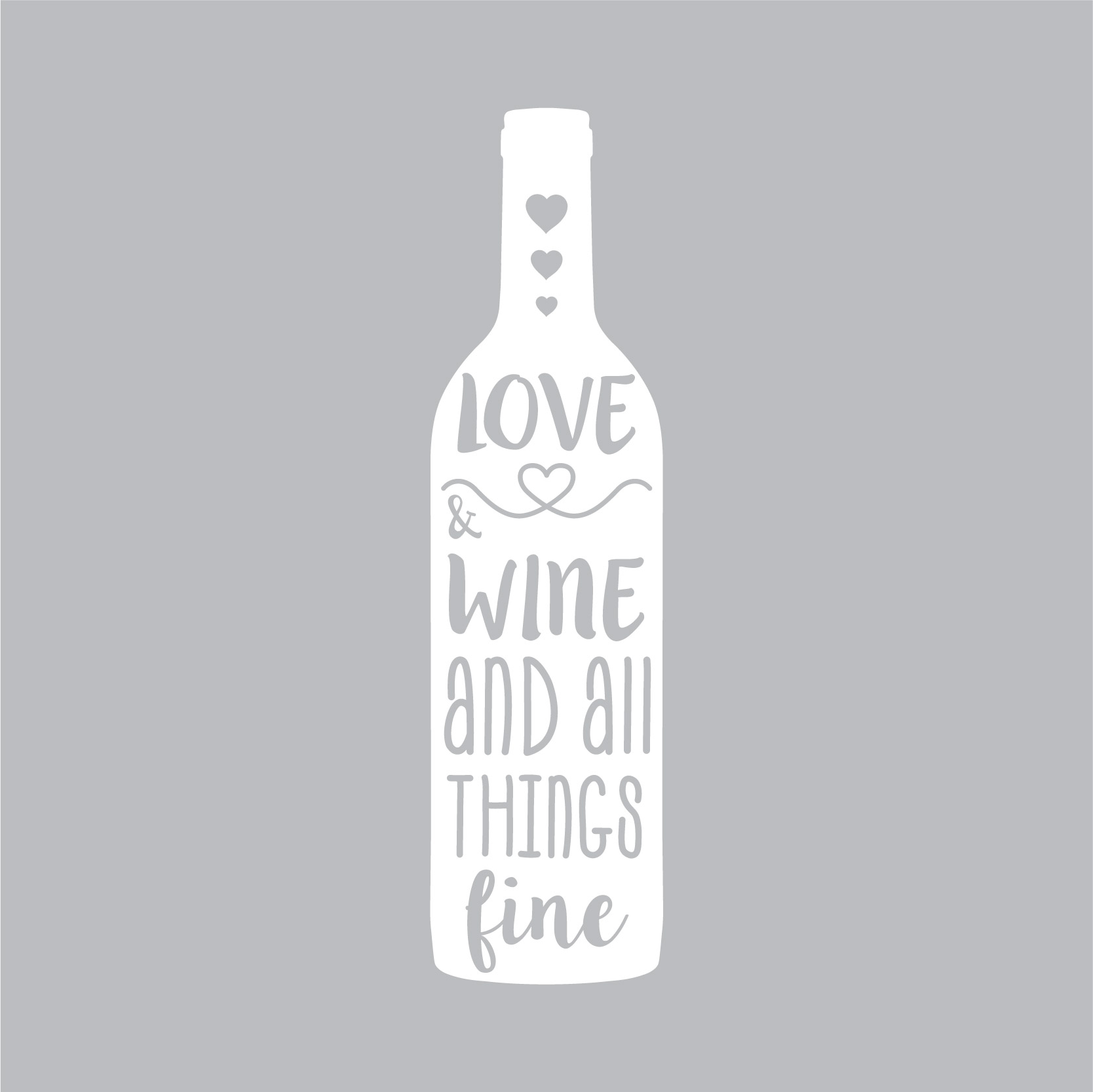 Wall sticker Love, wine & all