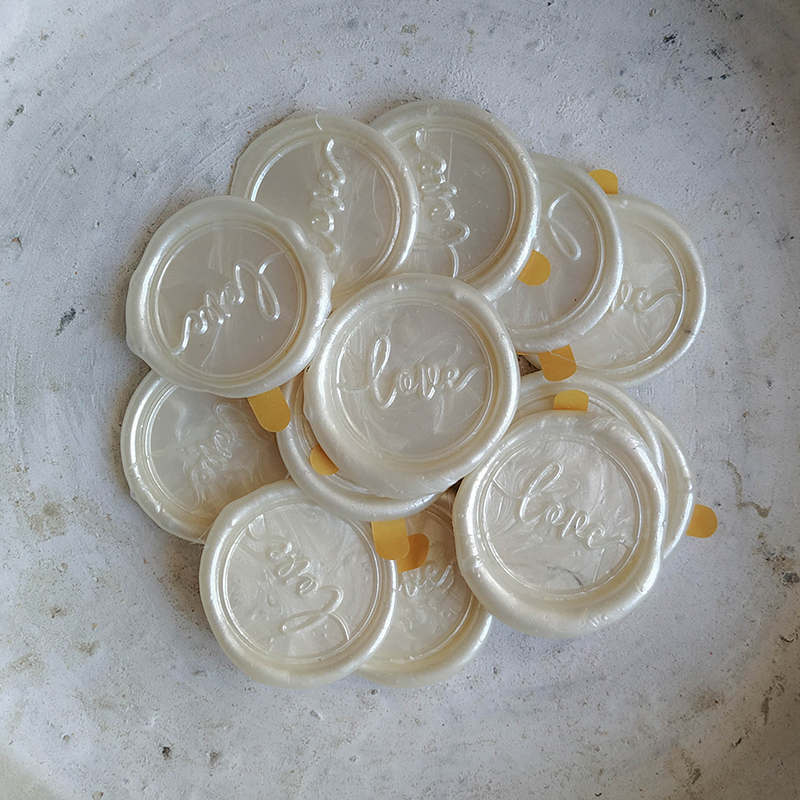 Wax seal Love Pearl white / 10 pack