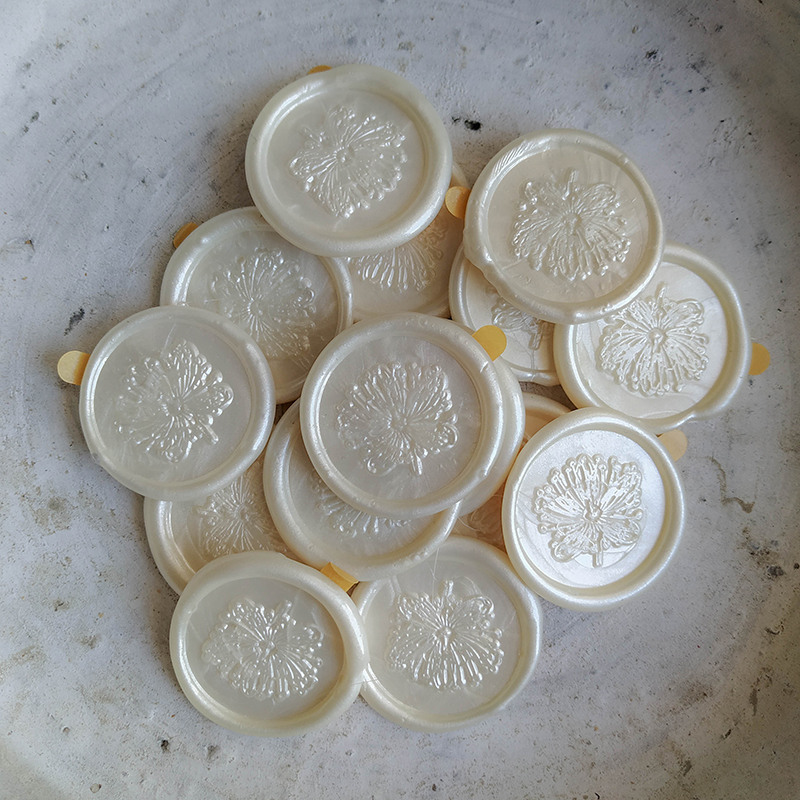 Wax seal Myrtle Flower Pearl white / 10 pack
