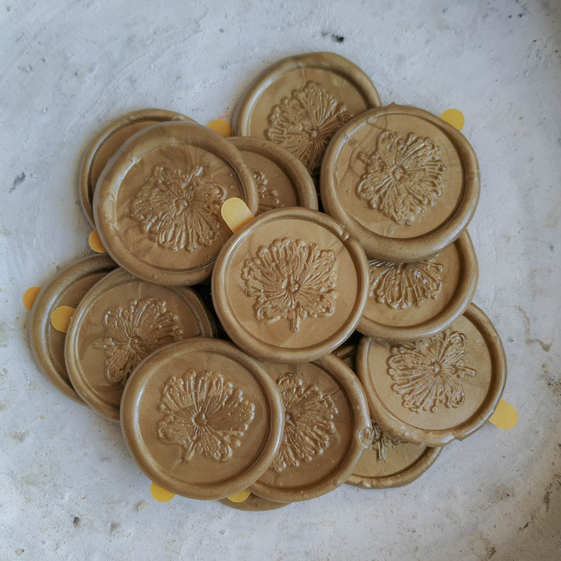 Wax seal Myrtle Flower gold / 10 pack