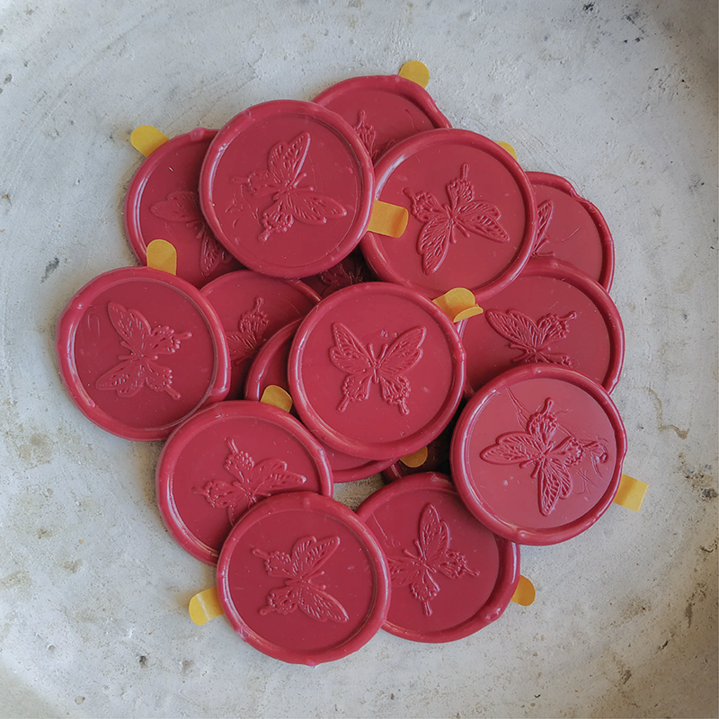 Wax seal Butterfly burgundy / 10 pack