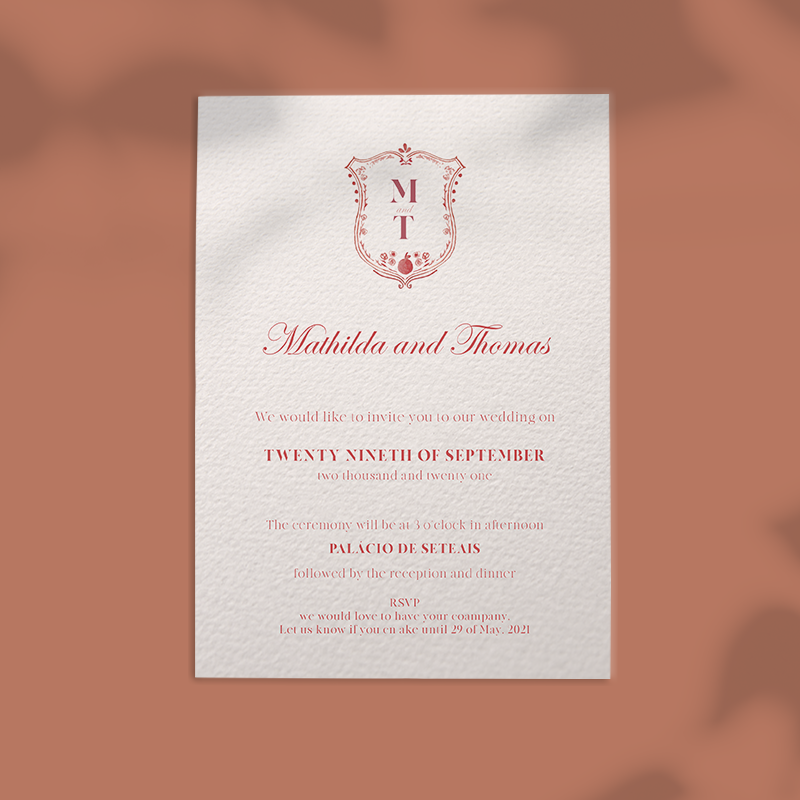 Watercolor crest with 2 initials