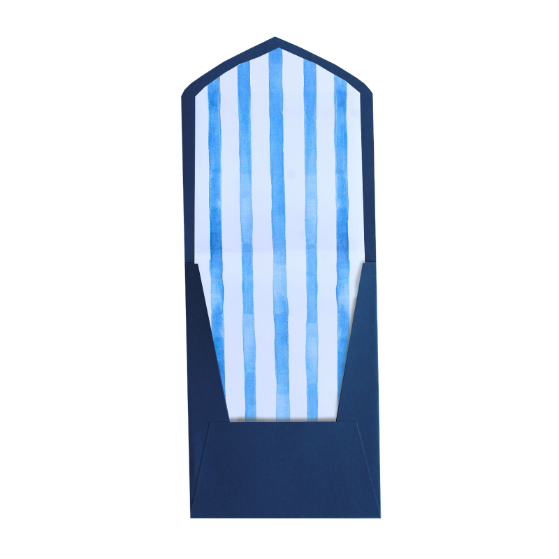 Classic blue + stripe liner