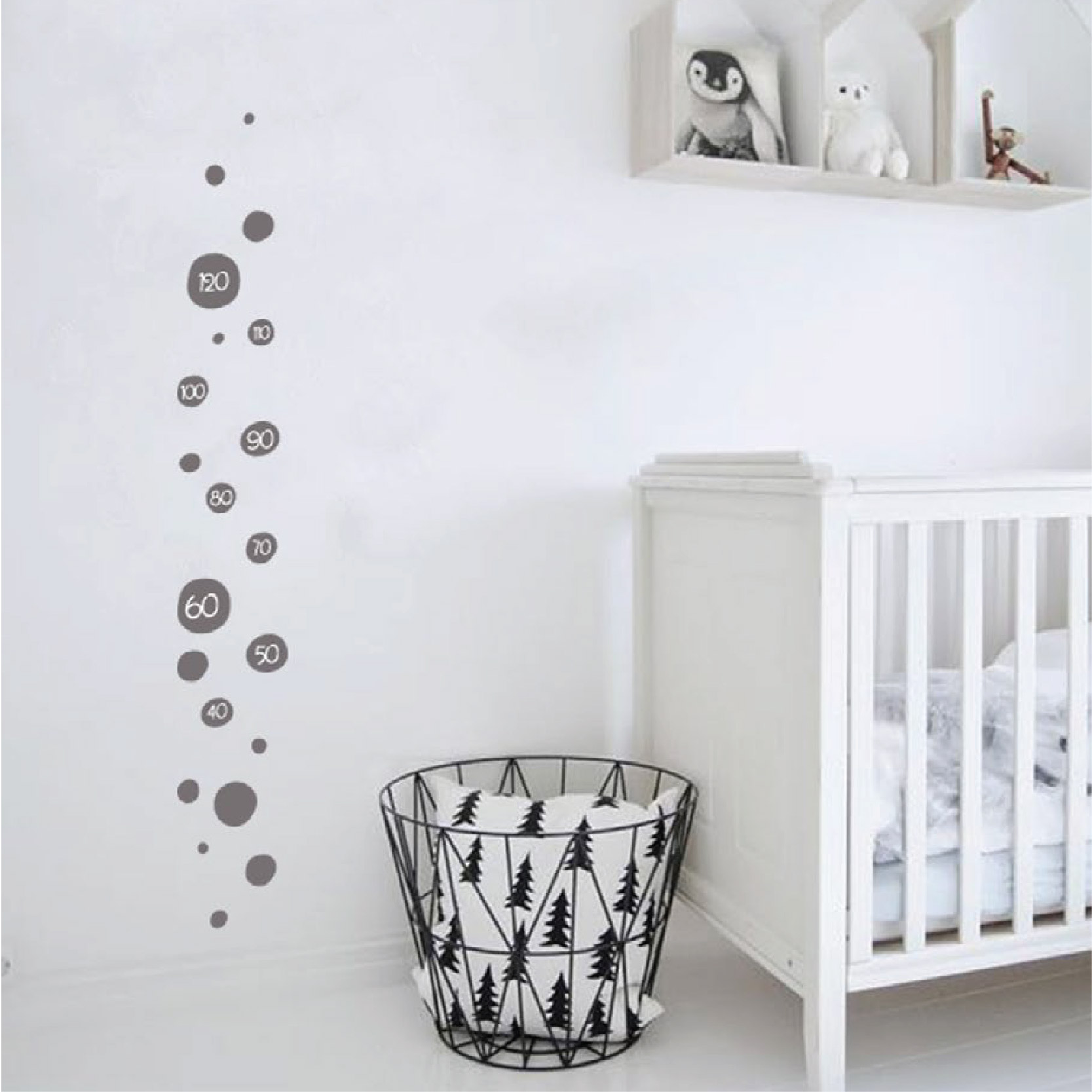 Wall sticker Height chart Dots