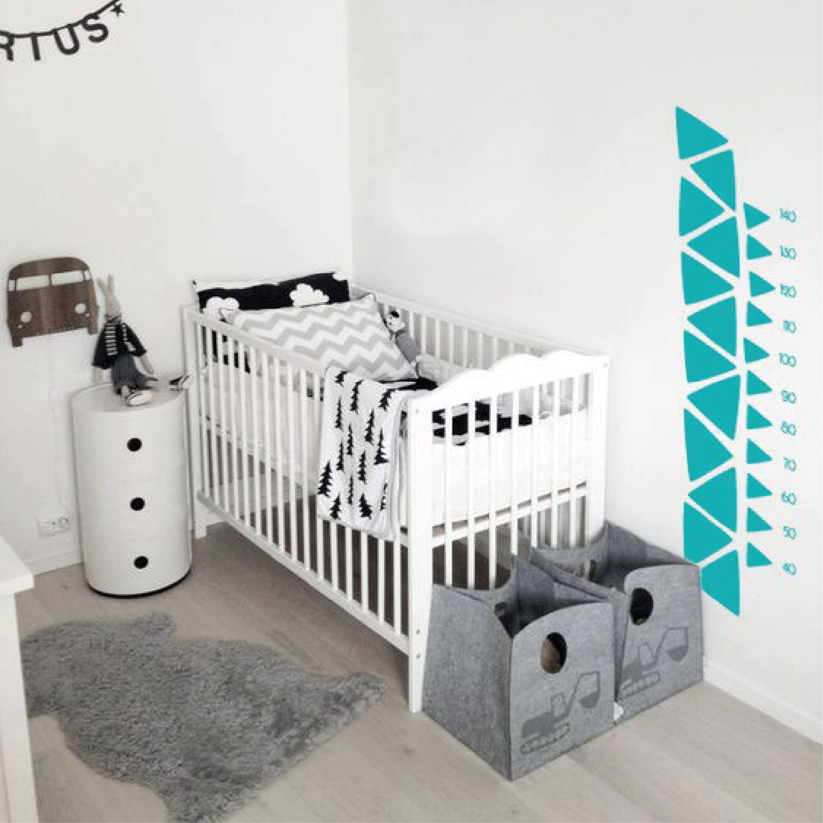 Wall sticker Height chart Dinosaur