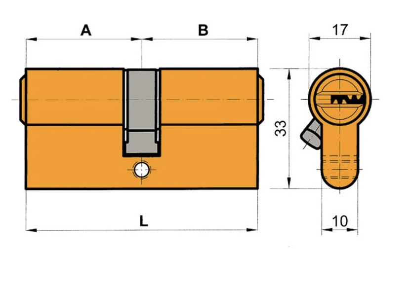  Cilindro c/ Boto serie C3S Acesso Seletivo  