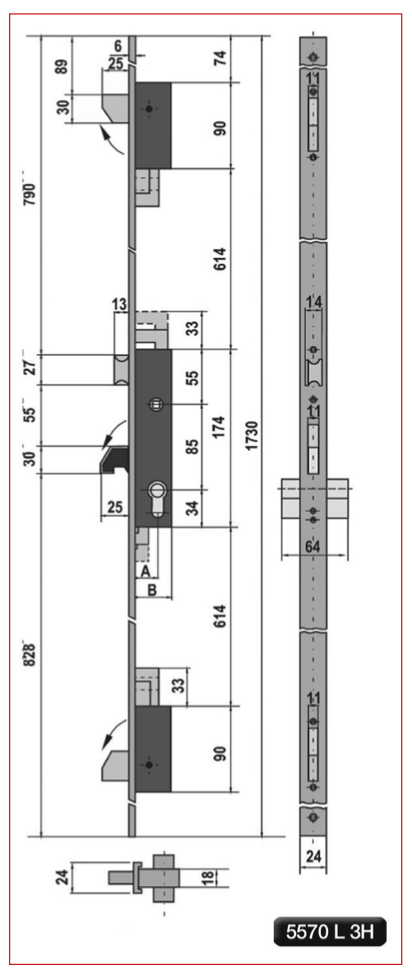 Fechadura Multiponto Serie 5570-3HE