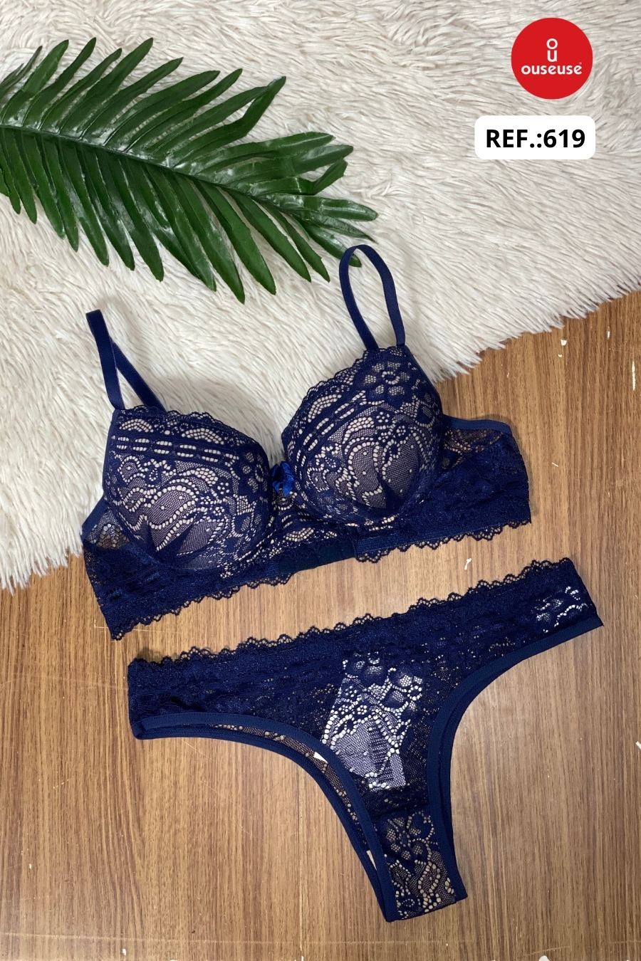 CONJUNTO TODO RENDADO BOJO ESTRUTURADO  Ref.: 6191
