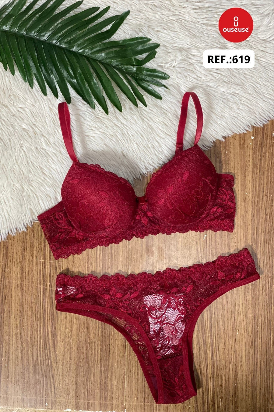 CONJUNTO TODO RENDADO BOJO ESTRUTURADO  Ref.: 619