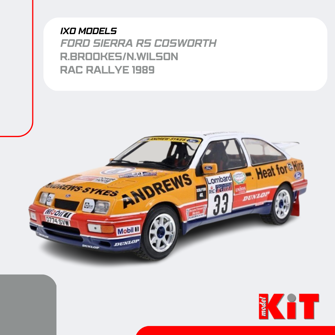 Miniature Ford Sierra RS Cosworth N°4 - Rallye Finlande 1988, Blomqvist/Melan, IXO 1/24