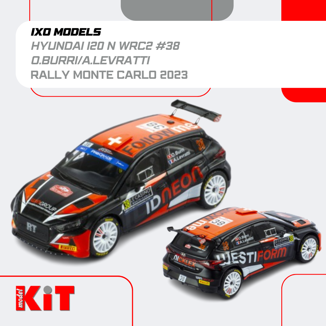 2023 Hyundai i20 N Rally2 N°38 Burri/Levratti Rallye Monte Carlo 1:43
