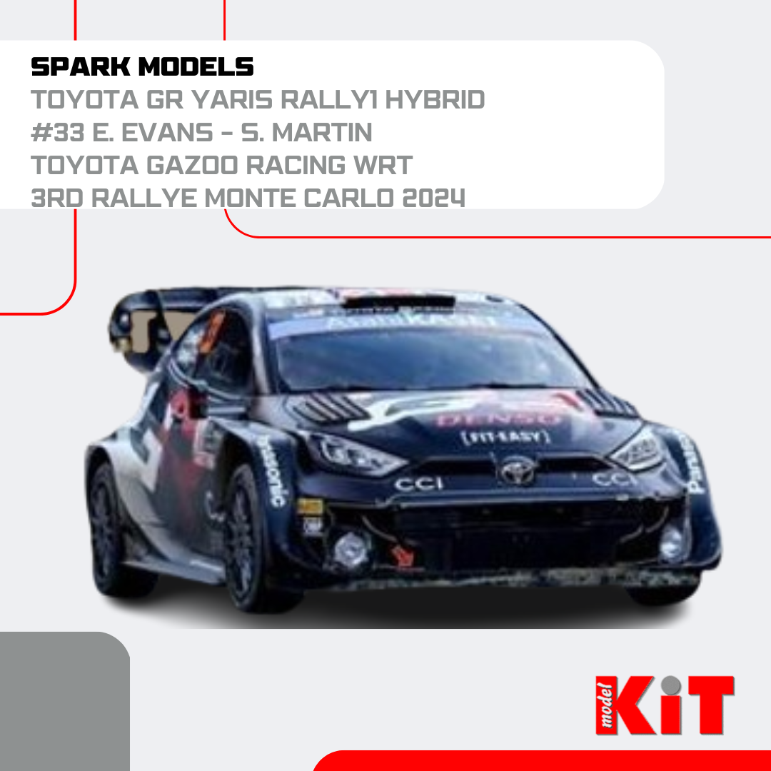 Spark S6853 Toyota GR Yaris Rally1 HYBRID N°18 – Monte-Carlo 2024 – 1/43