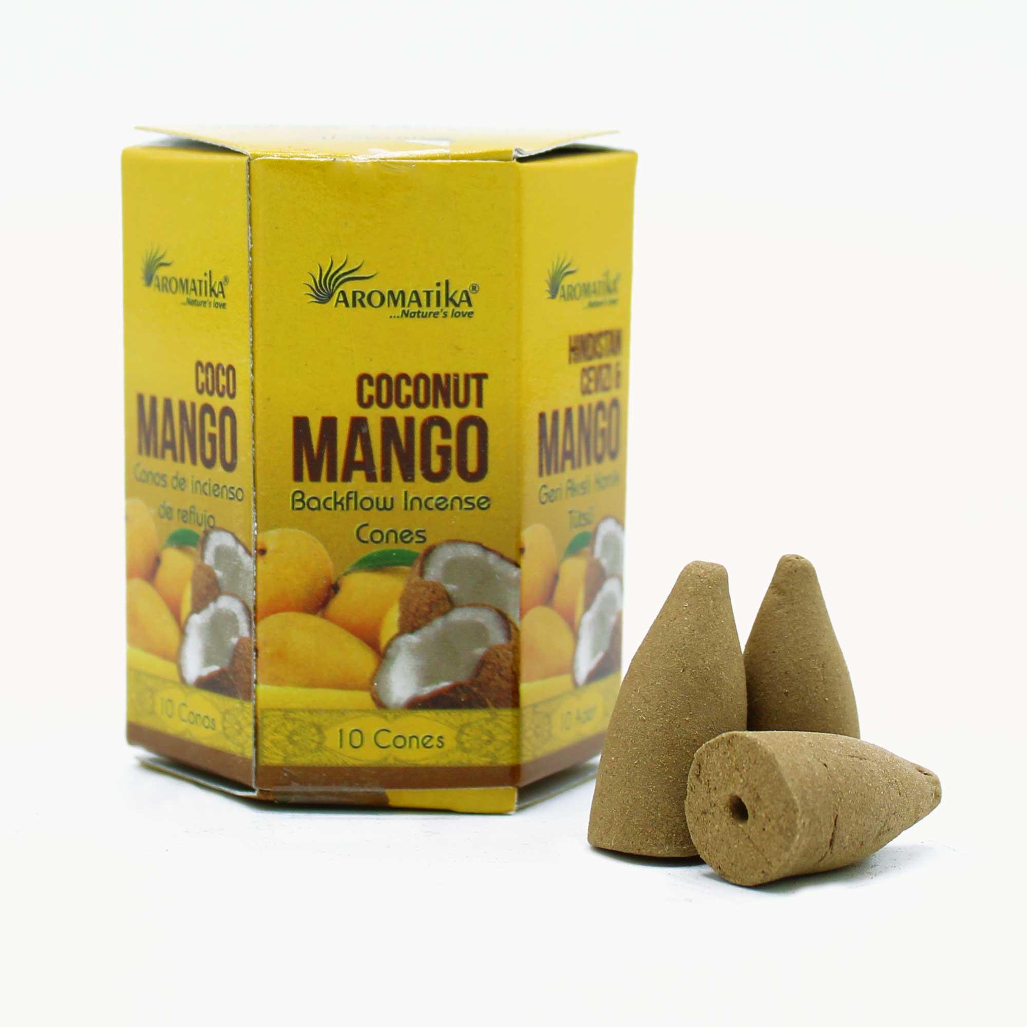 Coco e Manga - Pacote de 10 Incensos Masala Backflow