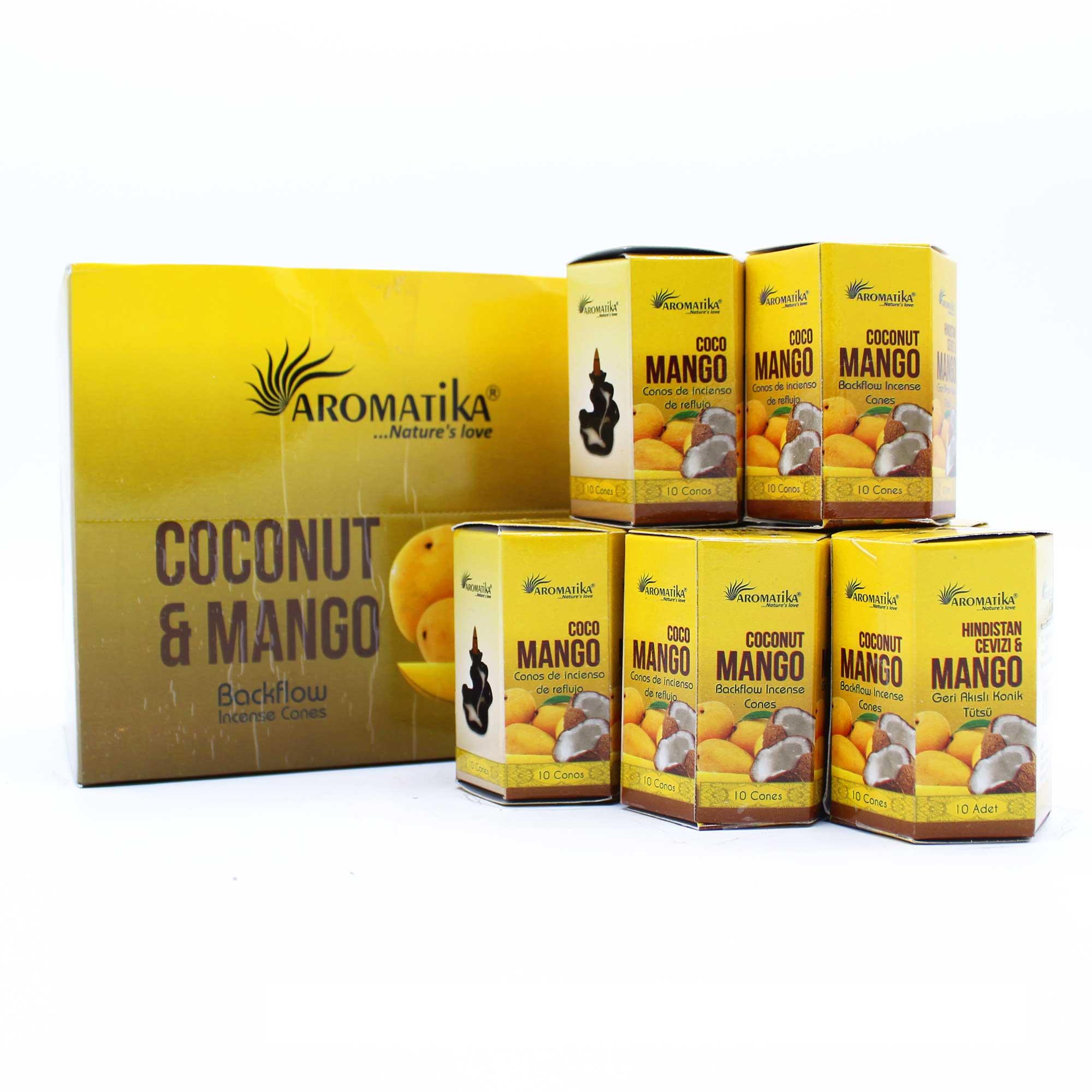 Coco e Manga - Pacote de 10 Incensos Masala Backflow