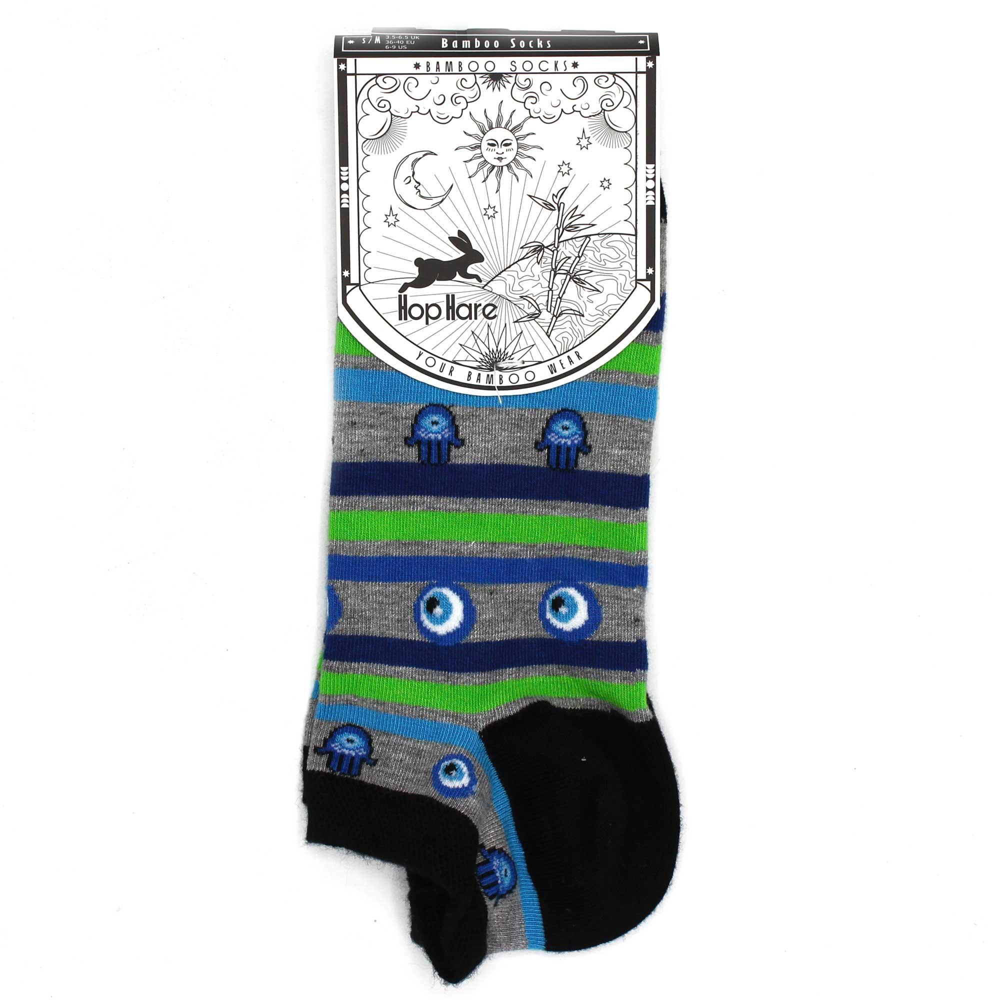 Evil Eye e Hamsa - Meias Curtas Hop Hare Bamboo (41-46)