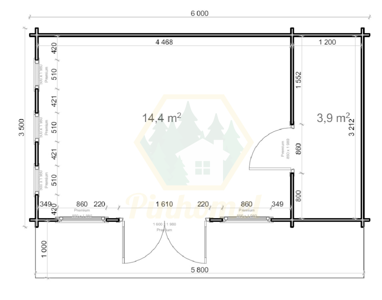 LILLE 6x3.5m - 44mm 