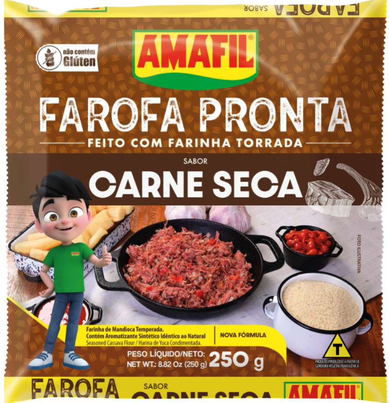 Amafil - Farofa de Mandioca Carne Seca 250g